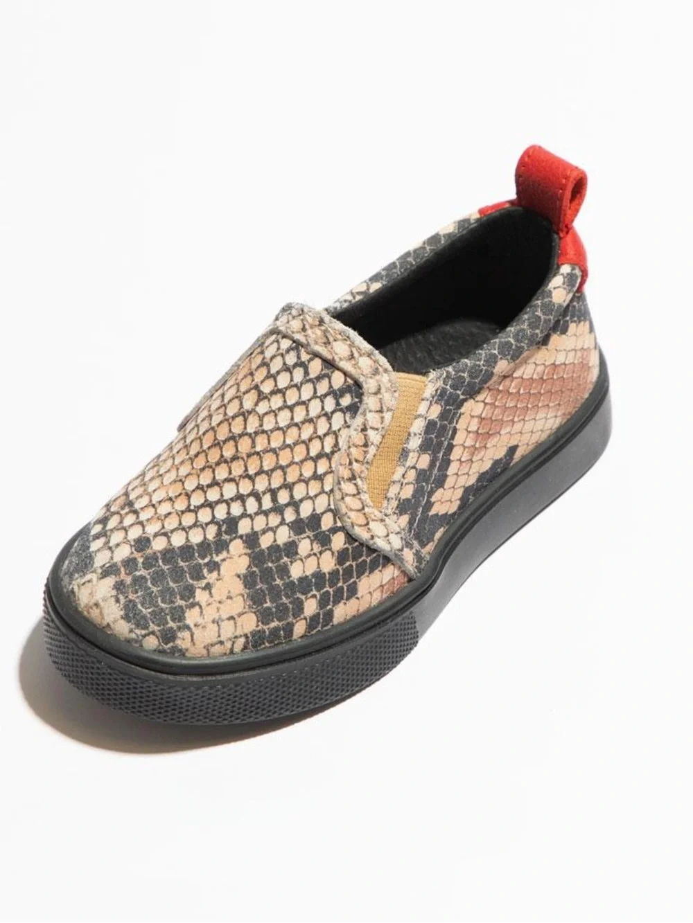 Freshly Picked Kids’ Leather Snakeskin Classic Slip On Shoe—K11